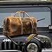 Leather Travel Duffel Bag - Airplane Underseat Carry On Bags By Rustic Town (Medium, Brown)