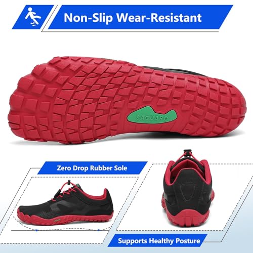 Image of SAGUARO Womens Mens Barefoot Shoes Minimalist Trail Runner Wide Toe Box Zero Drop Outdoor Cross Training Shoe