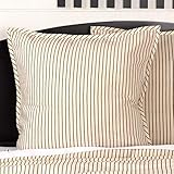 Piper Classics Katie's Vintage Stripe Euro Pillow Sham, 26' x 26', Urban Rustic Farmhouse Bedding,...