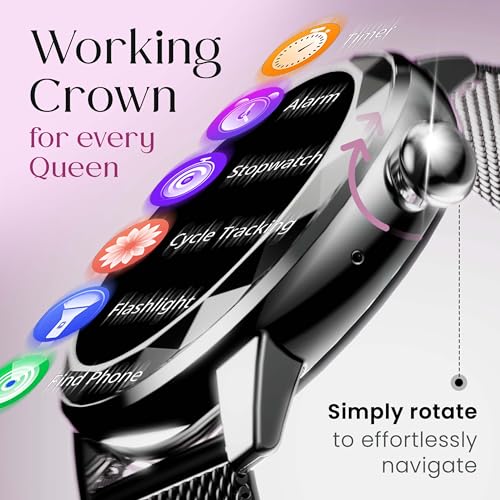 Image of GOBOULT Alora Smart Watch 1.19'' AMOLED Display, BT Calling, Rotating Bezel, 150+Watchfaces, 800 Nits Brightness, AI Voice Assistant, SpO2 Monitoring, 120+ Sports Mode (Silver)