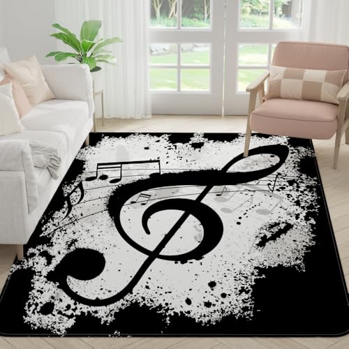 Tapete Decorativo con Notas Musicales 150x203 cm miniatura 4