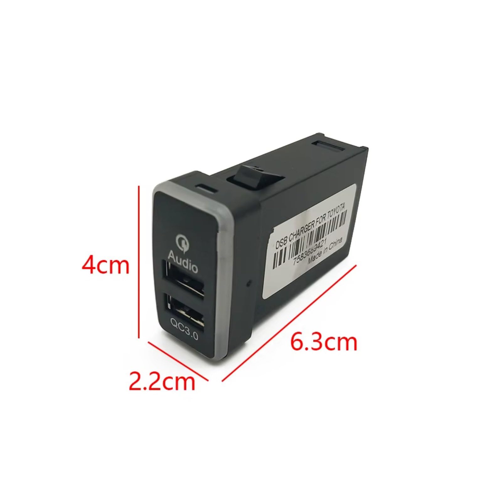Consola USB Compatible Con Toyota Para Corolla Para FJ Cruiser Adaptador Datos Audio Automóvil Enchufe QC3.0 Adaptador Corriente Con Fusible Audio Adecuado Partes Coche