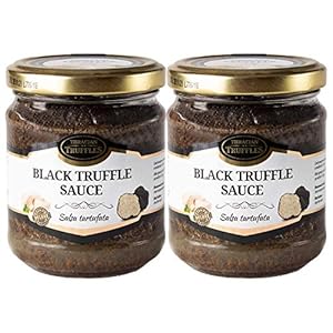 Zwarte truffel Zwarte zomertruffel Tuber aestivum Salsa Tartufata Black summer truffle Luxe Gourmet saus Pasta ideaal voor vlees, gegrild brood, omeletten, pasta, risotto, sushi (2 x 80g)