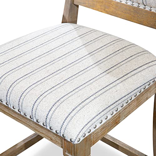 Dty Indoor Living Centennial 24" Counter Stool, Rustic Gray, Stripe Fabric #TOP5