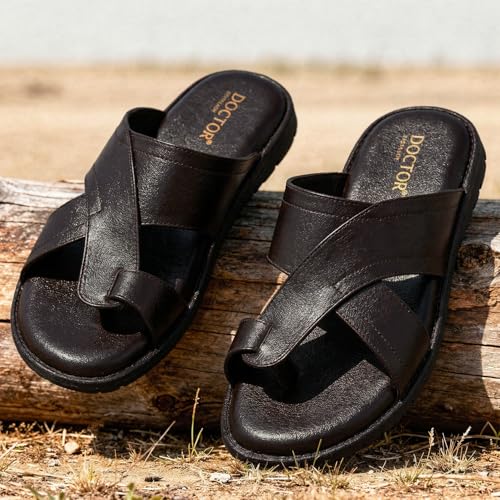 Image of DOCTOR EXTRA SOFT Men's Memory Foam Cushion Footbed Sandals /Chappal for Adults with Adjustable Strap| Diabetic & Orthopedic|LightWeight Comfortable Stylish & Anti-Skid| Dr.Slippers & FlipFlops Gents A-02