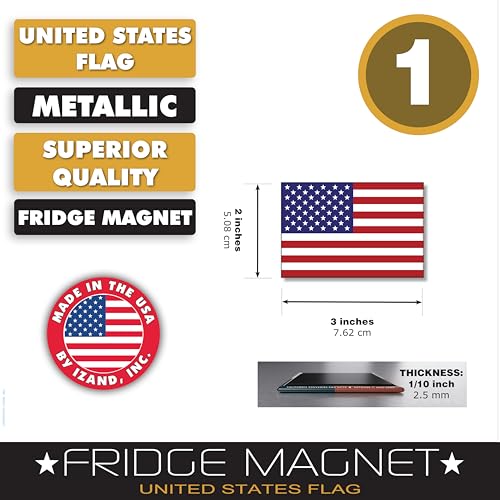 Imán decorativo bandera americana 3x2 pulg miniatura 2