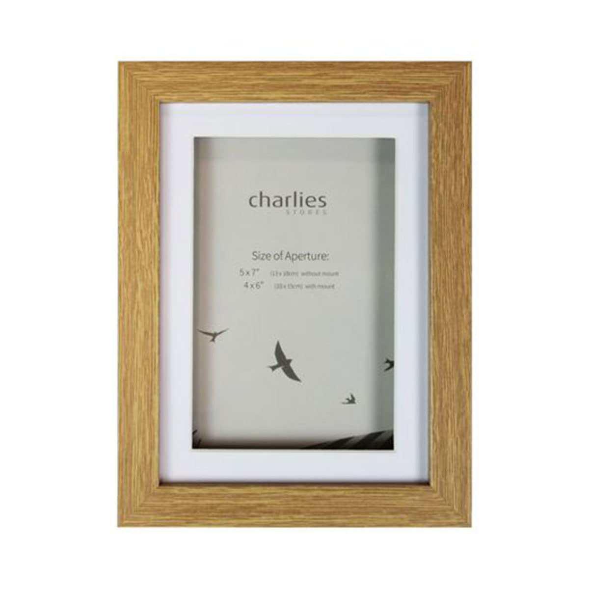 Charlies Brown Oak Effect Box Picture Frame 5 X 7