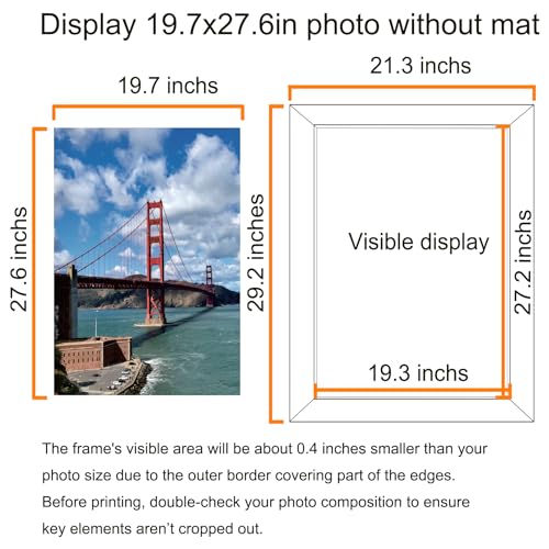 Image of LUCKYLIFE 19.7x27.6 Puzzle Picture Frame, Wall Hanging Poster Frames, Display Pictures 19.7 x 27.6 without Mat, Pack of 2, Black