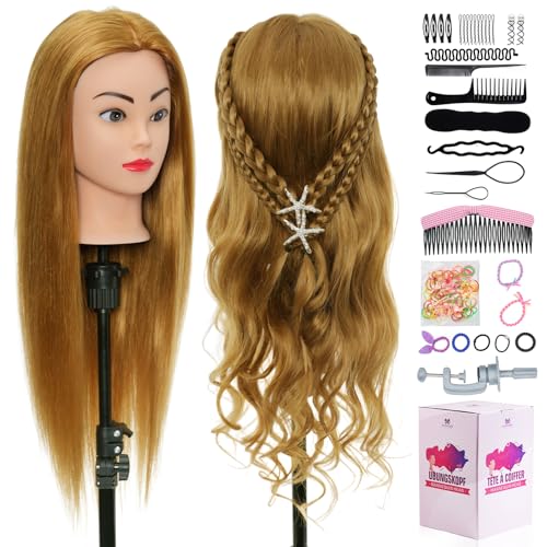 Neverland Frisierkopf 80% Echthaar Friseurkopf 24 Zoll Trainingsköpfe für...