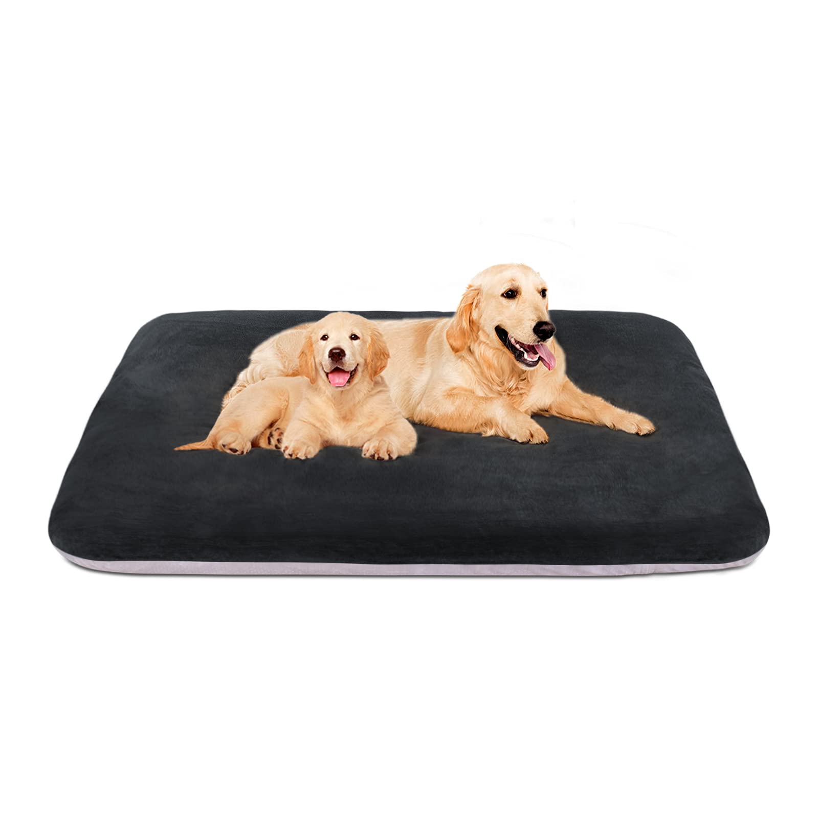 Magic Dog Super Soft Extra Large Dog Bed, 47 Inches Jumbo Orthopedic Foam Pet Beds with Anti Slip Bottom, Dog Sleeping Mattress with Removable and Washable Cover, Dark Grey XL