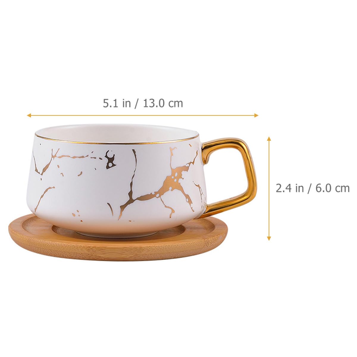 Mikinona Keramik Kaffeebecher Satz Mattweiß Zarter Milchbecher mit Untertasse Langlebig Bürotauglich Ergonomischer Griff Geschenk für Kaffeeliebhaber