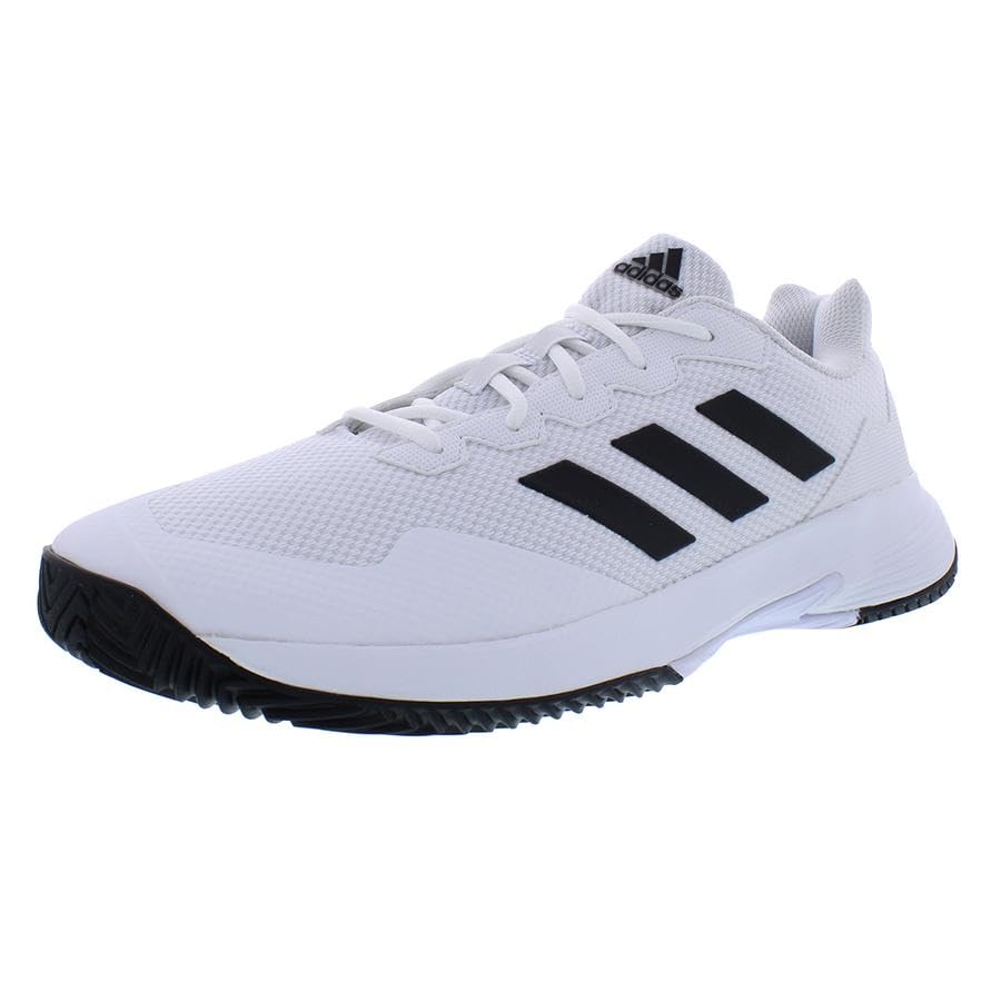 Image of adidas GameCourt 2 Mens Shoes Size 9.5, Color: Cloud White /Core Black /Cloud White-White