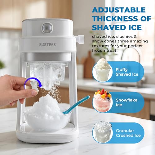 SUSTEAS Snow Cone Machine, Shaved Ice Machine with Adjustable Texture - image 3