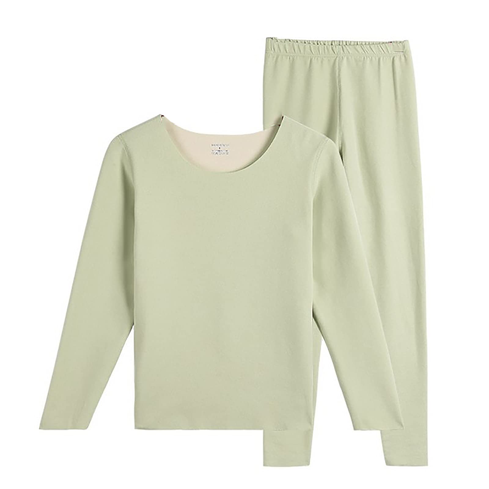 G&F Damski zestaw bielizny termicznej warstwa bazowa top i legginsy z podszewką polarową długie Johns szybkoschnące i lekkie (kolor: zielony, rozmiar: 4XL)