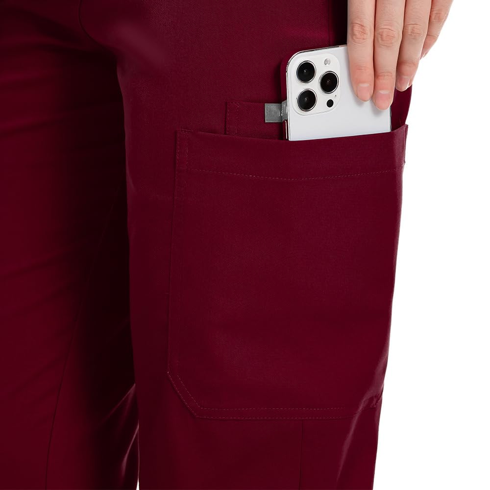 Pantaloni da infermiera con elastico in vita con coulisse in vita 5 tasche traspiranti misto poliestere DK74
