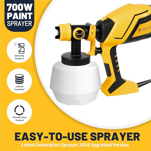 Blossed 001 Paint Sprayer For House Painting 700 W Hvlp Airless Paint Sprayer With 5 Copper Nozzles & 3 Patterns Easy To Clean Spray Paint Gun thumb #1