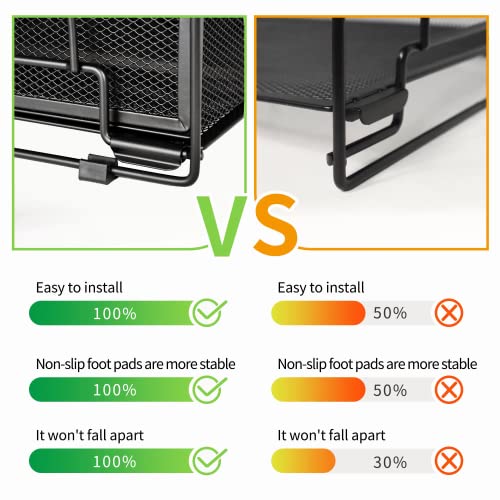 DALTACK-4-Trays-Desktop-File-Organizer-with-Pen-HolderLetter-Tray-Paper-Organizer-with-Drawer-and-Pen-Holders-Black-Mesh-Office-Supplies-File-HolderDesk-Organizer-for-Office-School-Home
