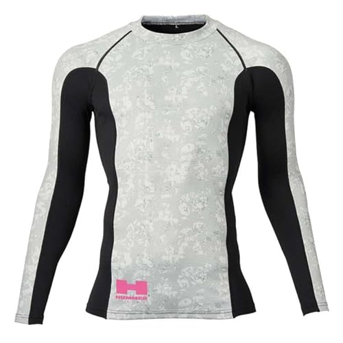 コンプレッションウェア メンズ 長袖 冬 裏起毛 03515 ストレッチ 速乾 ストレッチ 消臭 抗菌 暖かい (JP, アルファベット, LL, 64.ペイントグレー)