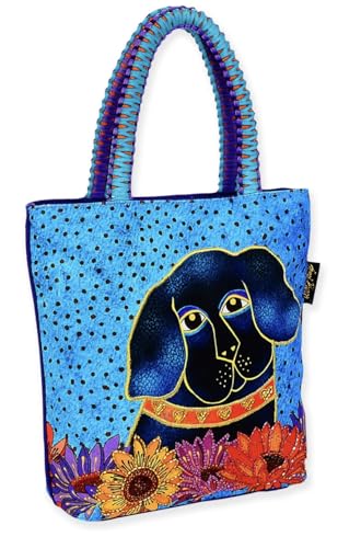 Laurel Burch Matisse in Flowers Black Lab Dog Medium Tote, 10" x 3" x 10.25"3