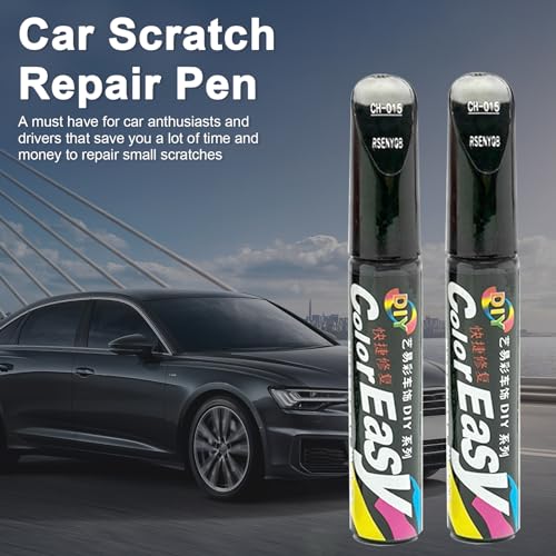 BMHNQ 2 Stück Lackstift Schwarz Auto Lackstift Schwarz Lackstift Schwarz Lackreparaturstift Auto Lackstift Auto Pinsel Kratzerentferner Autokratzer Reparaturmittel Autolack Stift (Schwarz)