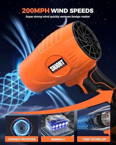 Leaf Blower Cordless with Battery and Charger,800,000 RPM,Extended Nozzle,Lightweight Handheld Design,Blower for Patio Cleaning,car Blowing Water,Blowing Leaves and Dust(Burnt Orange)