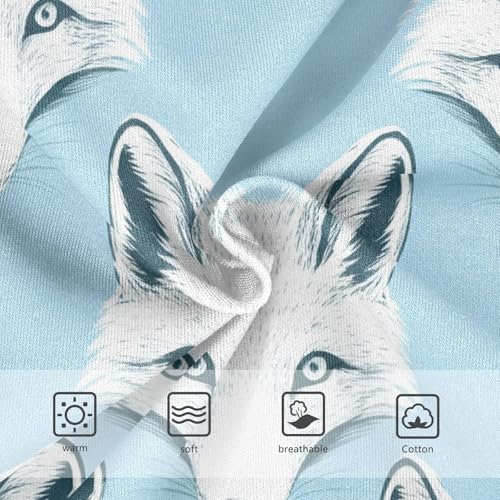 Cotton Toddler Girls Underwear White Fox Faces Blue Panties for Girl Fun Print Briefs Undies Kids 2t3