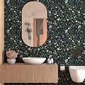 TANONE Dark Floral Wallpaper Peel and Stick Vintage Green Floral Contact Paper 17.5”x118” Black Flower Wallpaper Boho Leaf Removable Self Adhesive Wall Paper for Cabinets Bedroom Decorative