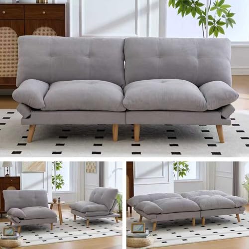 ���@�\�\�t�@�[�x�b�h �_�u���T�C�Y 90°-180°���i�K���N���C�j���O 2�l�|�� �܂肽���ݎ��[ ���l���R�b�g���f�� ���C�ދr�� ��182cm ���r���O/�Q�X�g���[���Ή� �X�^�C���b�V�����[�\�t�@�[ (���C�g�O���[)