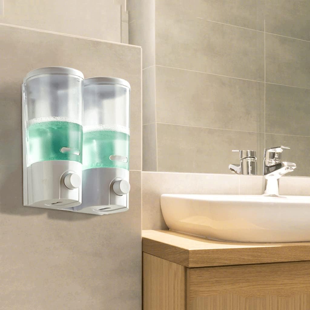 Dispenser di Sapone Liquido Trasparente per Montaggio a Parete Bianco Trasparente per Bagno Cucina Dispenser di Sapone Liquido Ricaricabile con Pompa