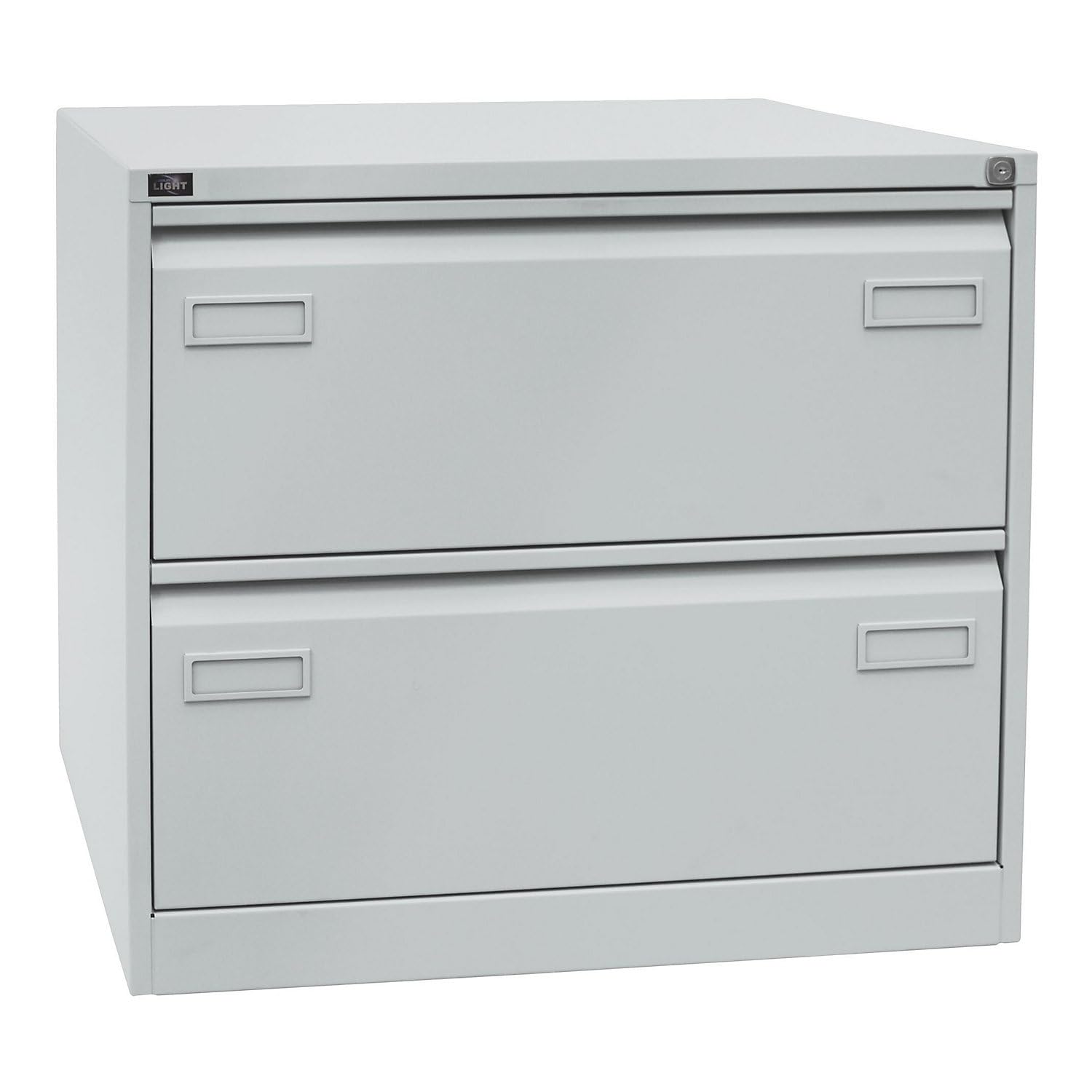 BISLEY Light Hängeregistraturschrank, doppelbahnig, DIN A4, 2 HR-Schubladen, Metall, 645 Lichtgrau, 62.2 x 80 x 71.1 cm