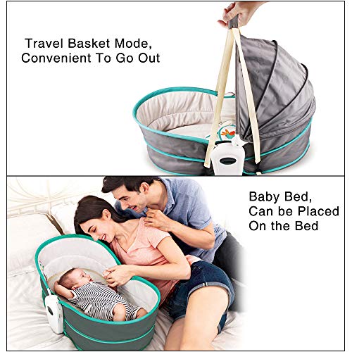 Innotic 5 in 1 Baby Cradle Portable Baby Swing Bassinet for Newborns, Jumpers and Bouncers Baby Chair for Infants, Travel Bassinets for Babies, Baby Bed Toddler Swing Rocking Chair for Nursery.(Green) - Thumbnail 2
