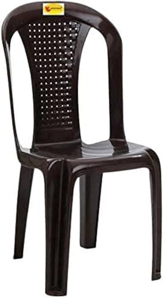 Plastic Moulded Stackable Chair – Durable, Waterproof, Single Moulded Design, Armless, Without Cushion, Ideal for Indoor & Outdoor Use, Brown.