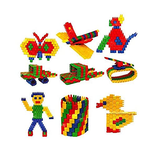 Image of Gambit Bulid Structures Interlocking Play Mat Building Bullet Blocks Set (250 Pieces) Smart Activity Fun and Learning Train Blocks for Kids - Multi-Color