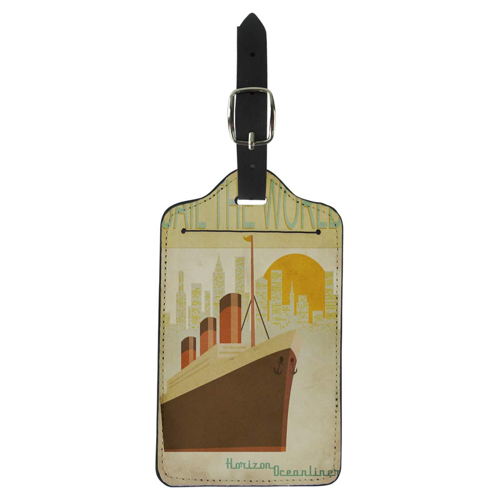Buy Pinbeam Luggage Tag Ship Sail the World Vintage Ocean Liner