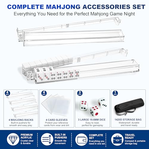 Accesorios Completo para Mahjong Americano con Racks y Dados miniatura 2