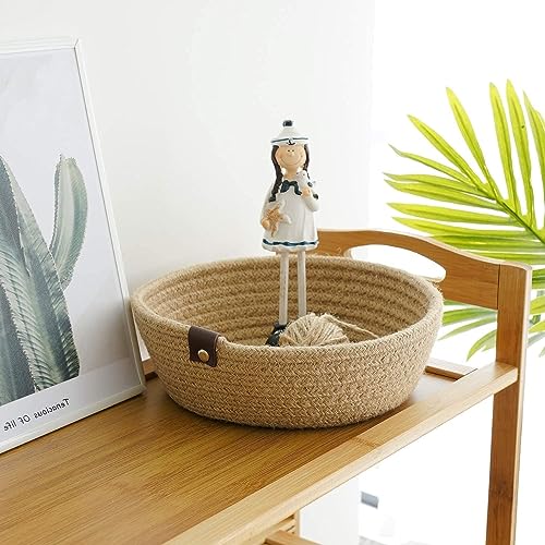 Image of Cube Storage Bins Organizer Collapsible Set of 3 Cotton Rope Storage Baskets Decorative Woven Basket with Handles 11 H x 10.5 W x 10.5 D (Beige)