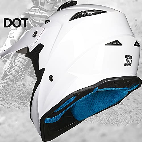 Ilm FBA-216-WHITE-M Adult Dirt Bike Helmets Atv Motocross Dirtbike Helmet thumb #5