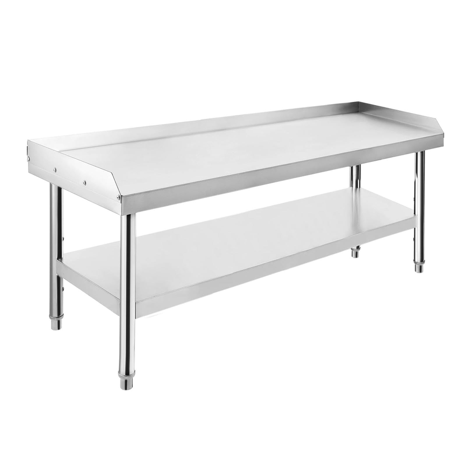 Heavy-Duty Stainless Steel Grill Stand Table - 48x28x24 inch, 1000 lbs Top Shelf, 220 lbs Bottom Shelf, Adjustable Legs, 2