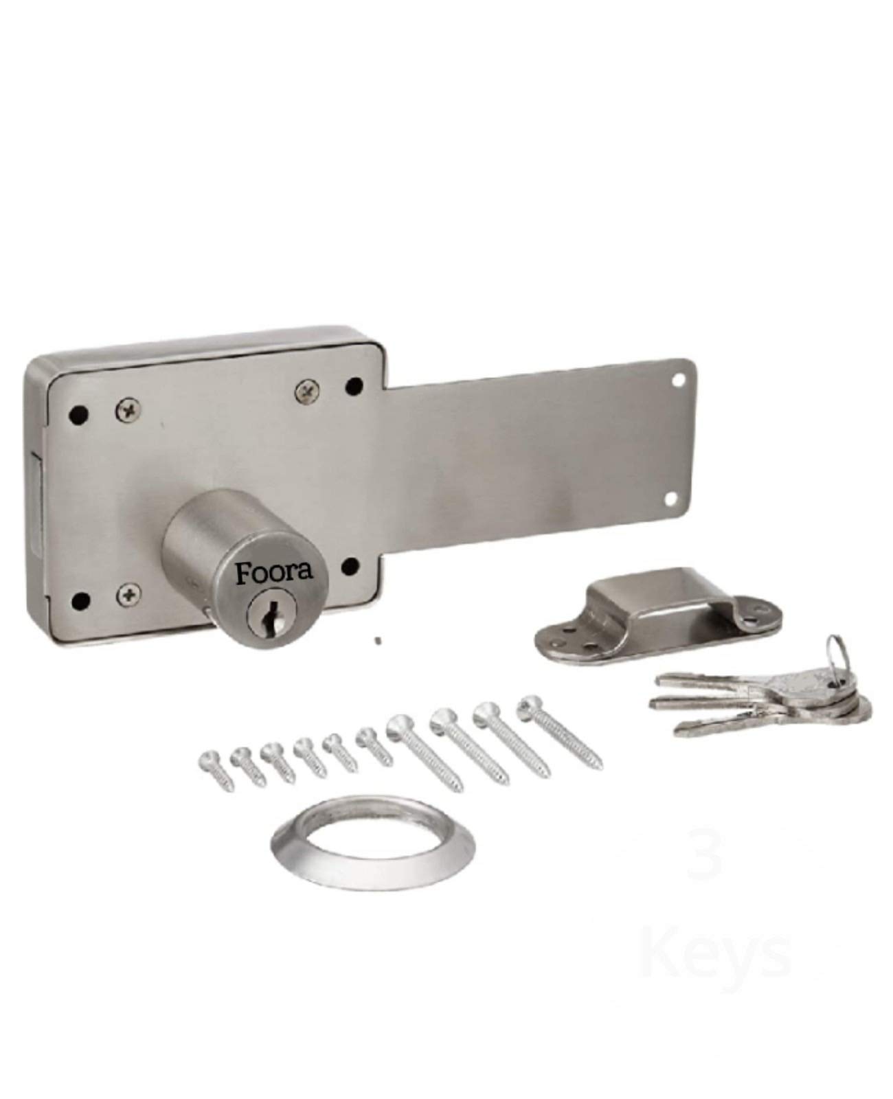 Foora 3 Turn Inter Lock with Heavy Duty Strong Rod, Silver