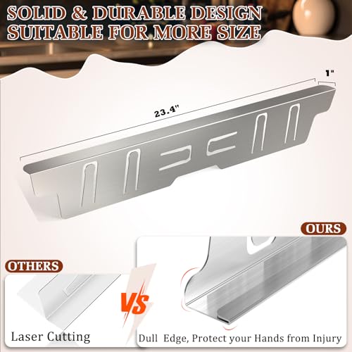 Image of 23.4 inch Stainless Steel Stove Side Gap Covers Oven Crevice Blocker Counter Gap Filler, Heat Resistant Slide-in Range Trim Guard for Seamless Kitchen Accessories, Gifts for Cooker - Silver