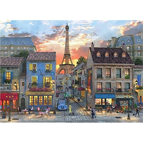ajhsuwn Diy Home Decor Evening In Paris 1,000 Piece Jigsaw Puzzle Hardcover Very Good Educational Game Decompression Toy Classic Puzzle Cover