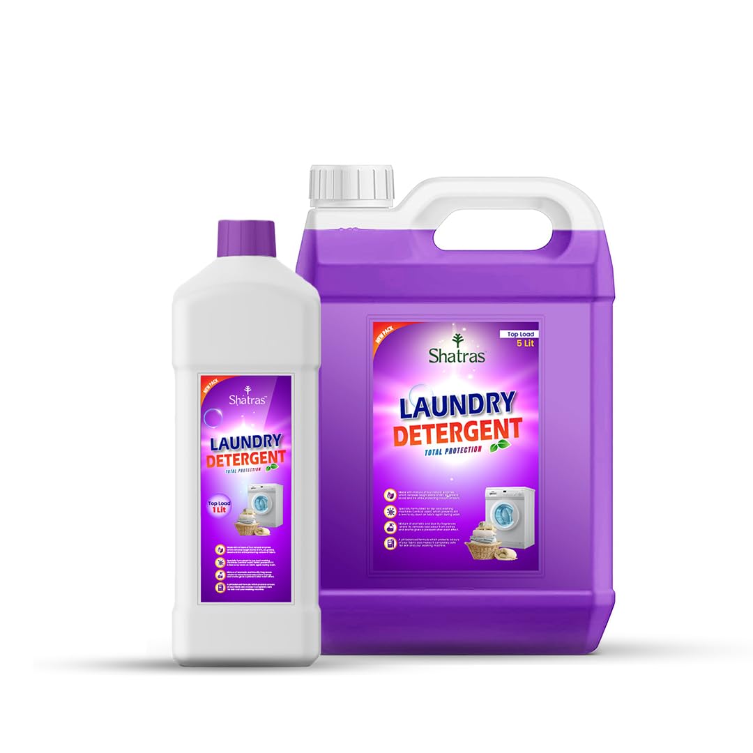 Shatras 5 + 1 Liter Bio Cleaning Solutions Natural Laundry Liquid, Biodegradable, Caustic Free, Baby Safe, No Harmful Chemicals, No Acid, Eco-Friendly, Environment Friendly, Non Toxic- Lavender (6L) (B0CB4DQH43) Amazon Price History, Amazon Price Tracker