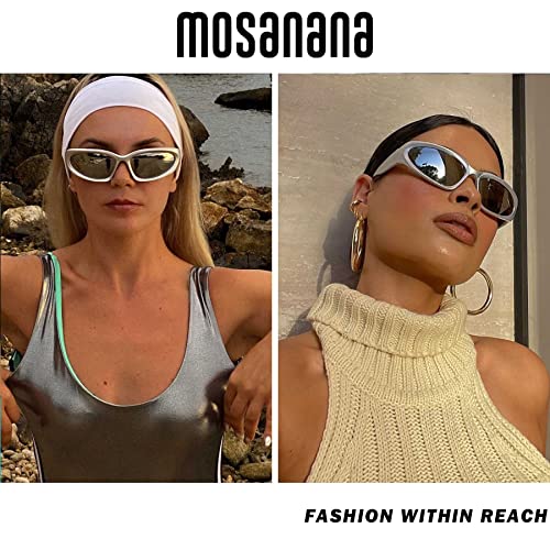 mosanana Y2k Wrap Around Polarized Sunglasses for Women Trendy Swift Oval Futuristic Shades Retro 2000s Sport Sunnies MS522453