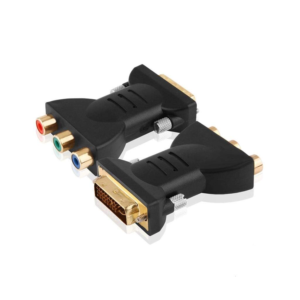 DKURVE DVI-I 24/5 Male to 3 RCA Female Connector Adapter, Black