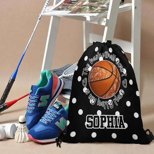 Boho Basketball Personalized Drawstring Sackpack Backpack String Bag Sports Gym Bag for Girls Waterproof Yoga Competition Bag2