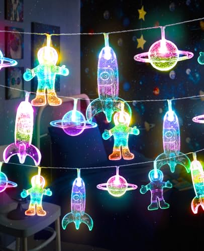 Guirlande lumineuse spatiale avec USB et piles pour fête