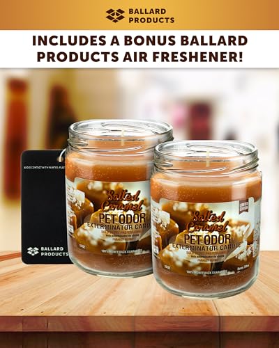 Ballard Products Specialty Pet Products Pet Odor Eliminating Candle Salted Caramel  Pack of 2 Pet Odor Eliminator Candle  Pet Candles Odor Eliminator for Your Home  Bundle Air Freshener  Cucciolini Doodles Ballard products specialty pet products pet odor eliminating candle salted caramel  pack of 2 pet odor eliminator candle  pet candles odor eliminator for your home  bundle air freshener   cucciolini doodles