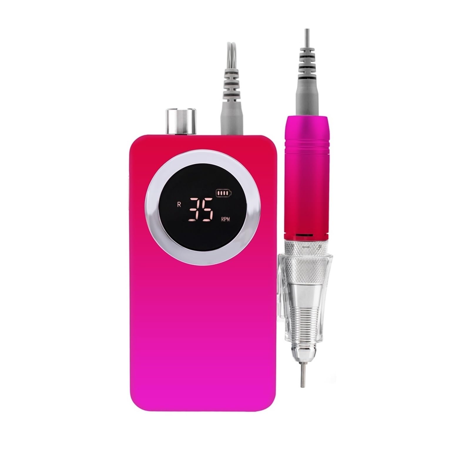 Fresa per Unghie, Trapano for unghie elettrico a batteria, set di punte da trapano da 35000 giri/min for pedicure for manicure di bellezza da salone, chiodo for trapano forte ricaricabile(Rot)