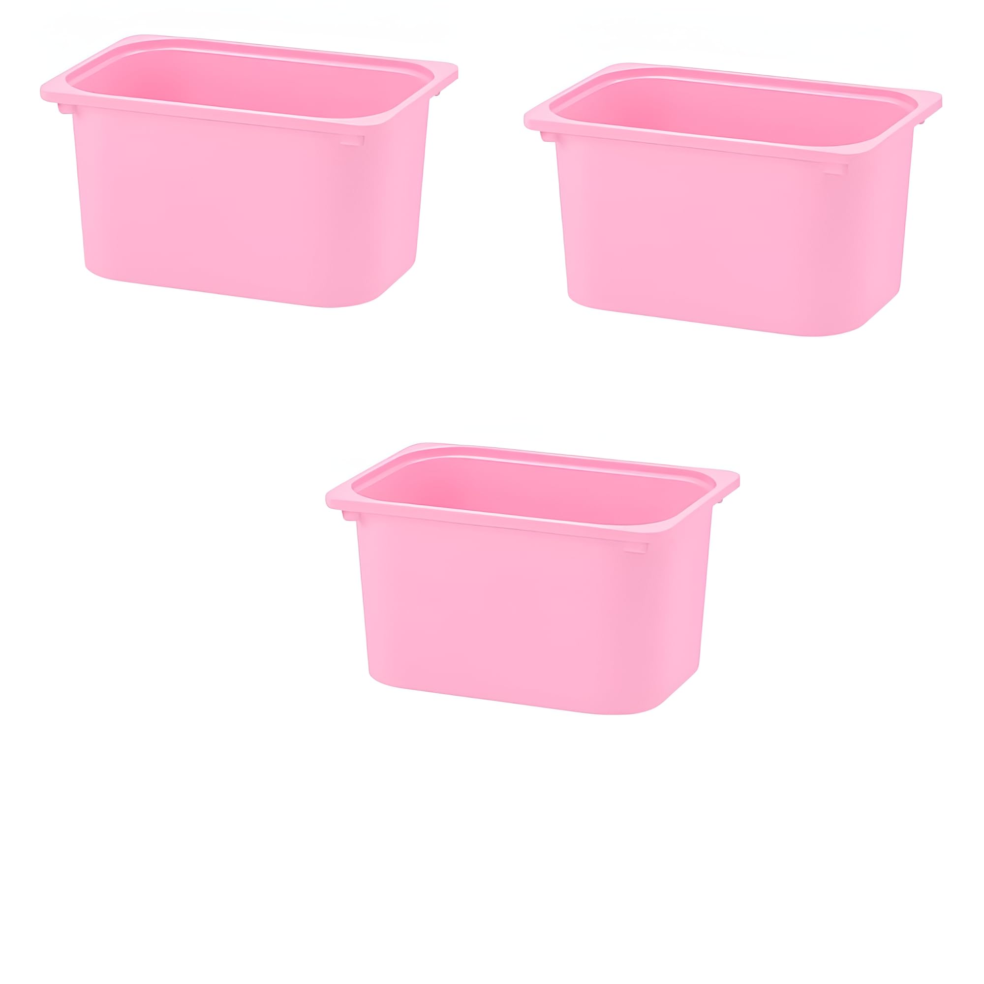 Aanaabiaa 3x TROFAST Plastic Storage Boxes – Pink – 42 x 30 x 23 cm