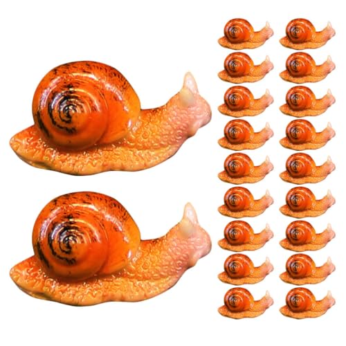 Kichvoe 20 Piezas Estatuilla De Caracol En Miniatura De Resina Mini Figuras De Caracol Pequeños Accesorios En Miniatura De Jardín De Hadas DIY Micro Paisaje Bonsái Adornos Artesanales
